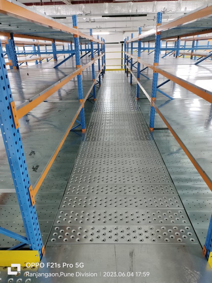 Mezzanine floor structure quality-checked before handover